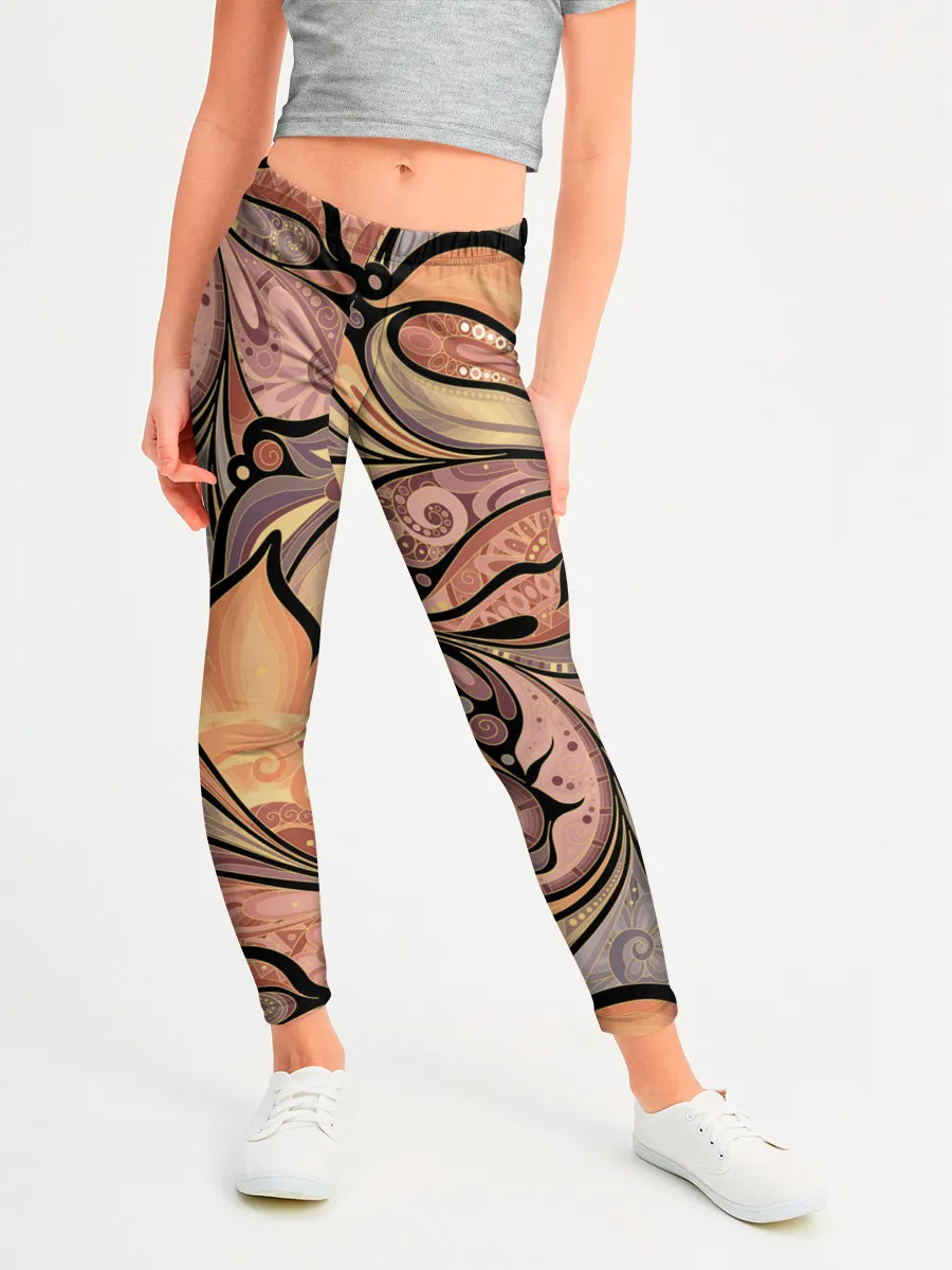 Леггинсы для девочки / дудл узоры