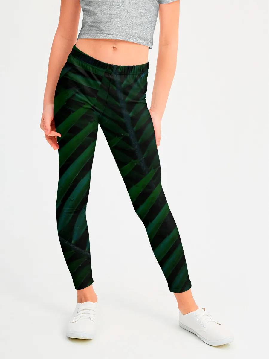 Леггинсы для девочки / Пальмовые листья
