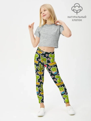 Леггинсы для девочки / Кактусы