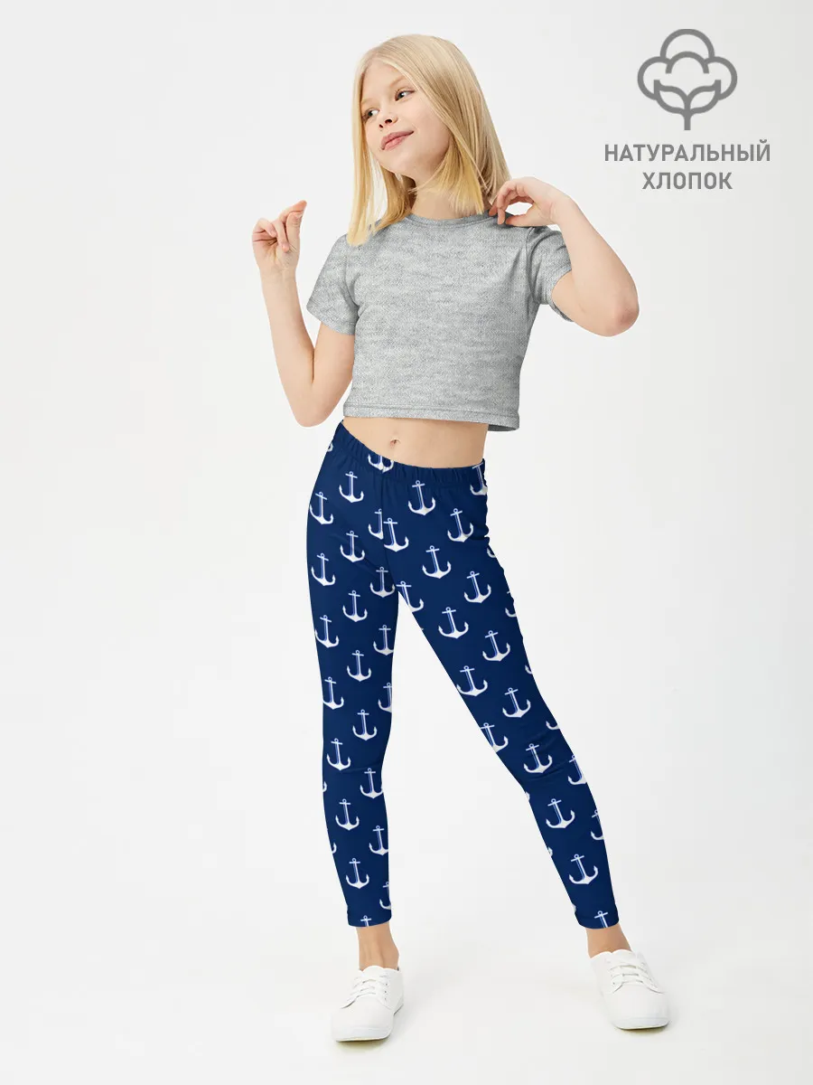 Леггинсы для девочки / Якоря.