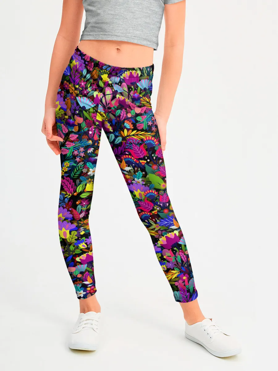 Леггинсы для девочки / Мистические цветы