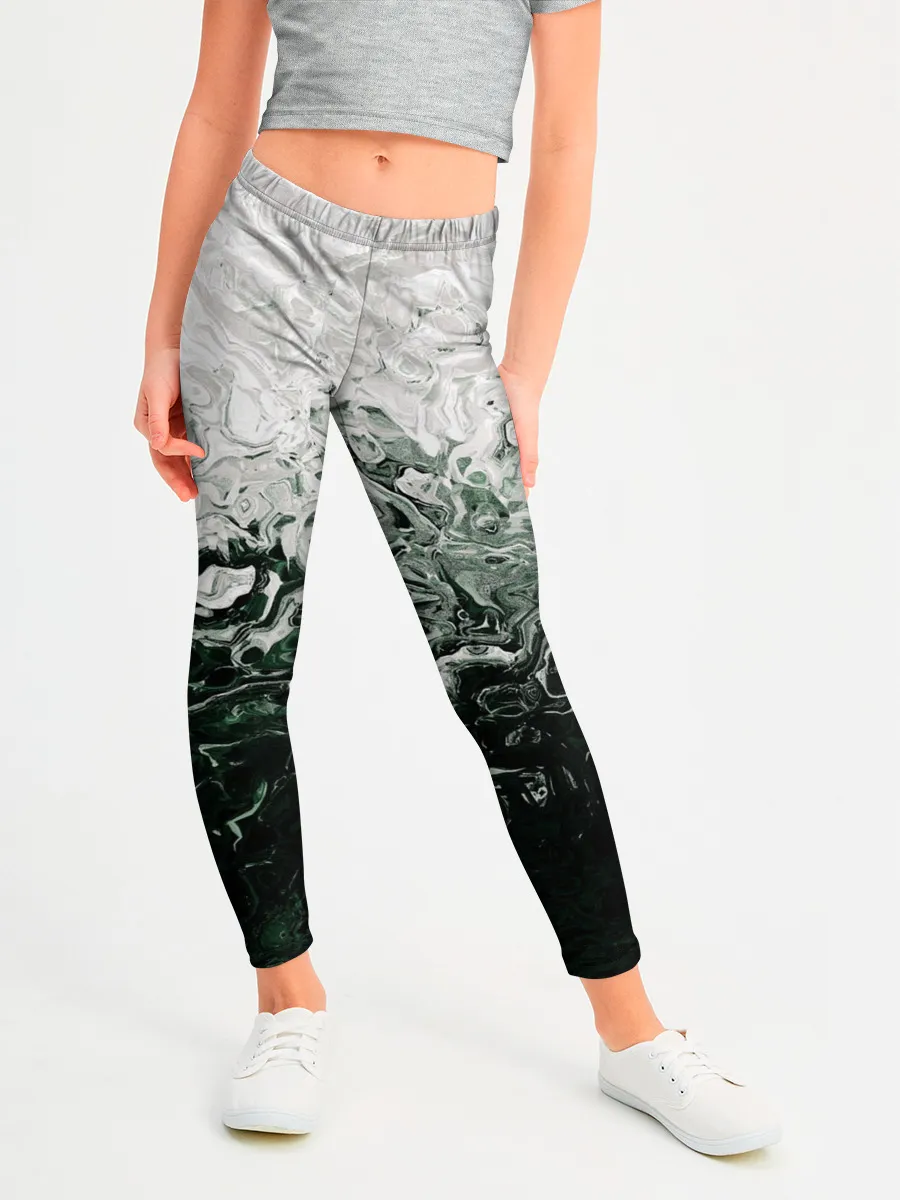 Леггинсы для девочки / Разводы жидкость абстракция