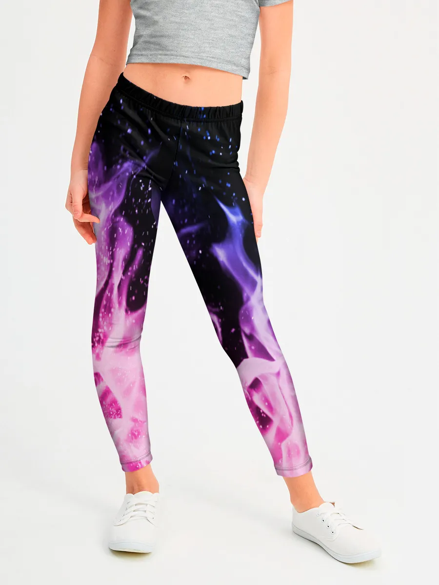 Леггинсы для девочки / НЕОНОВЫЙ ОГОНЬ