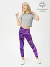 Леггинсы для девочки / фиолетовый этнический дудлинг