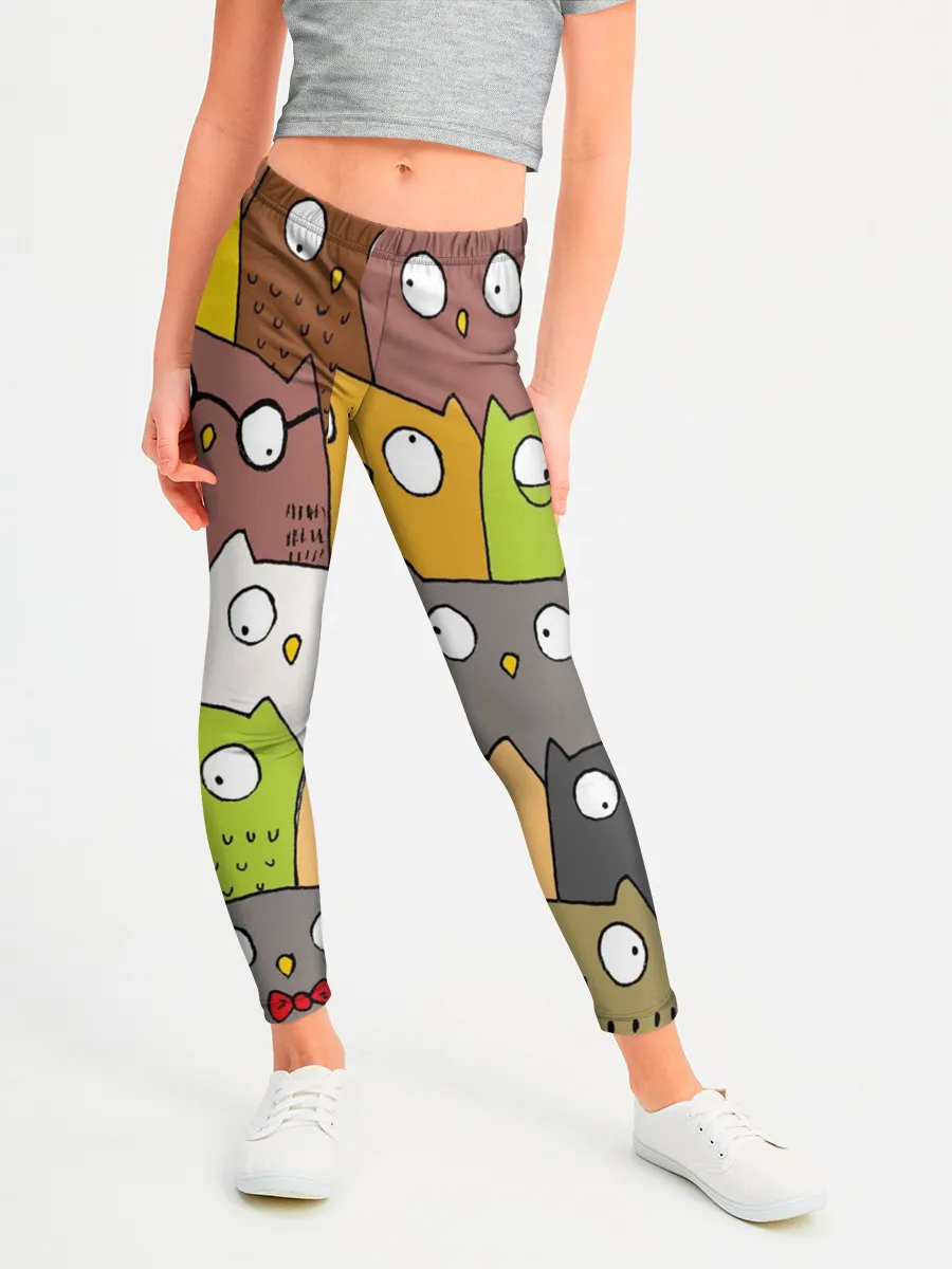 Леггинсы для девочки / СОВЫ КОТИКИ