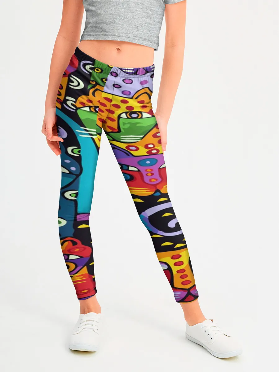 Леггинсы для девочки / КОТЯТА ЖИВОПИСЬ