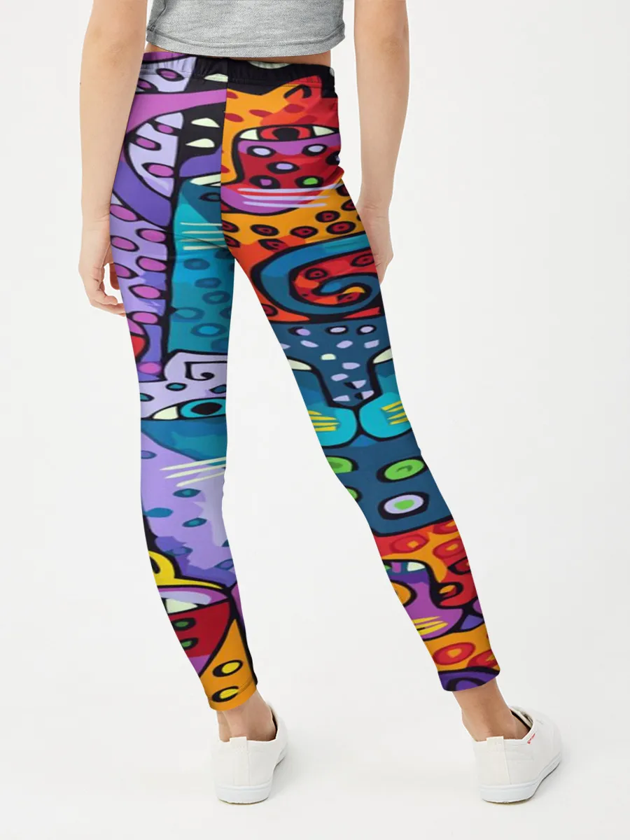 Леггинсы для девочки / КОТЯТА ЖИВОПИСЬ