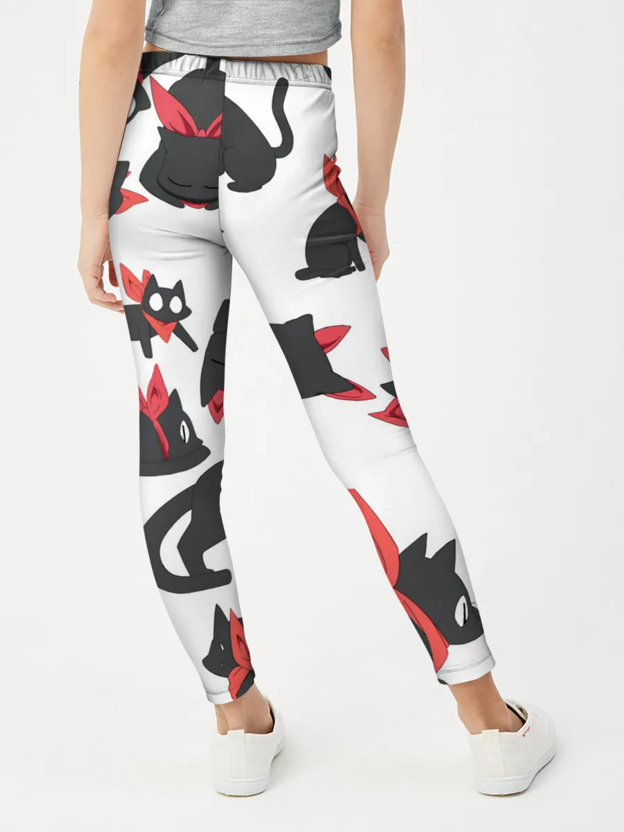 Леггинсы для девочки / Черный котик