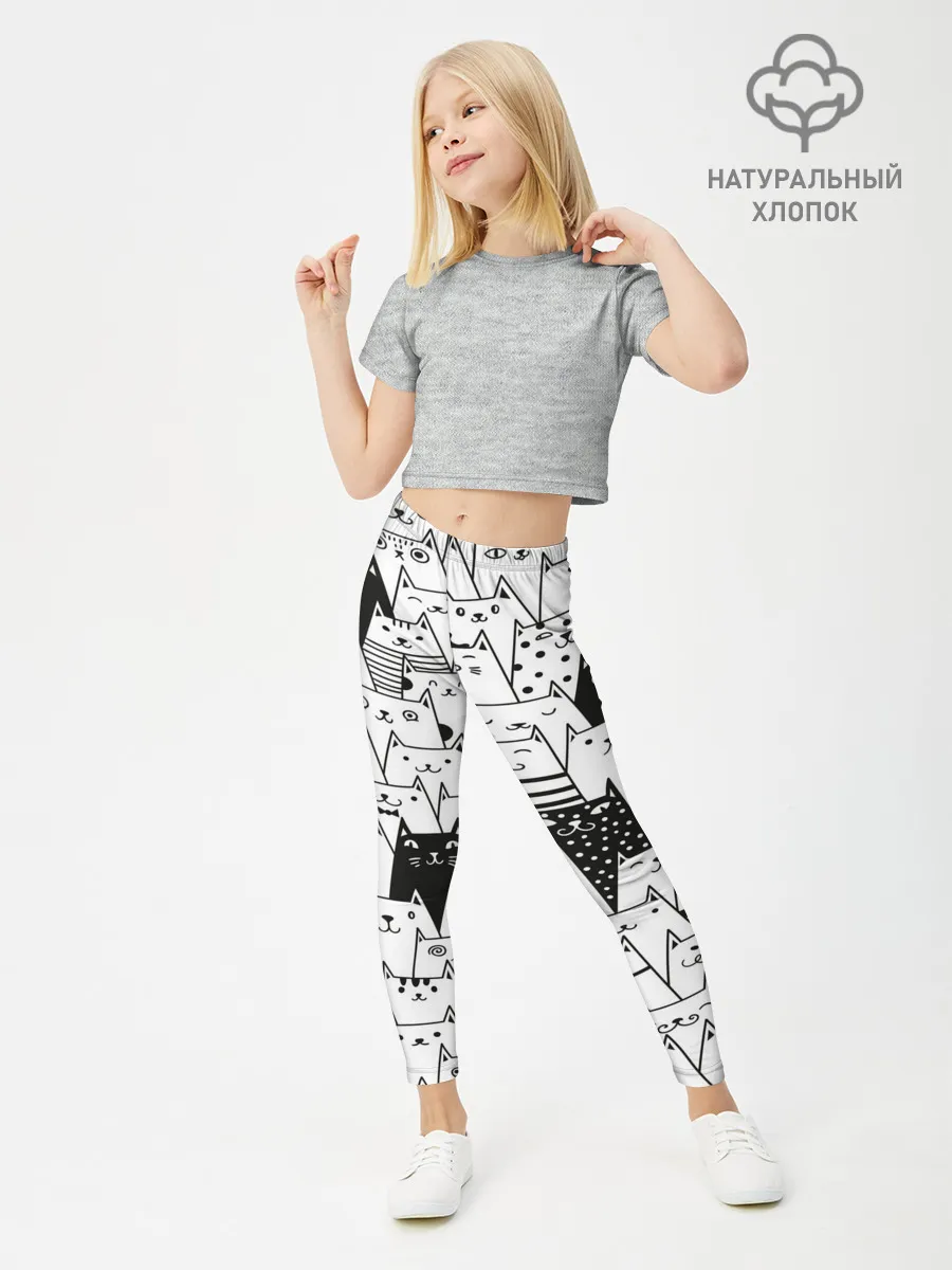 Леггинсы для девочки / КОТЫ BLACK