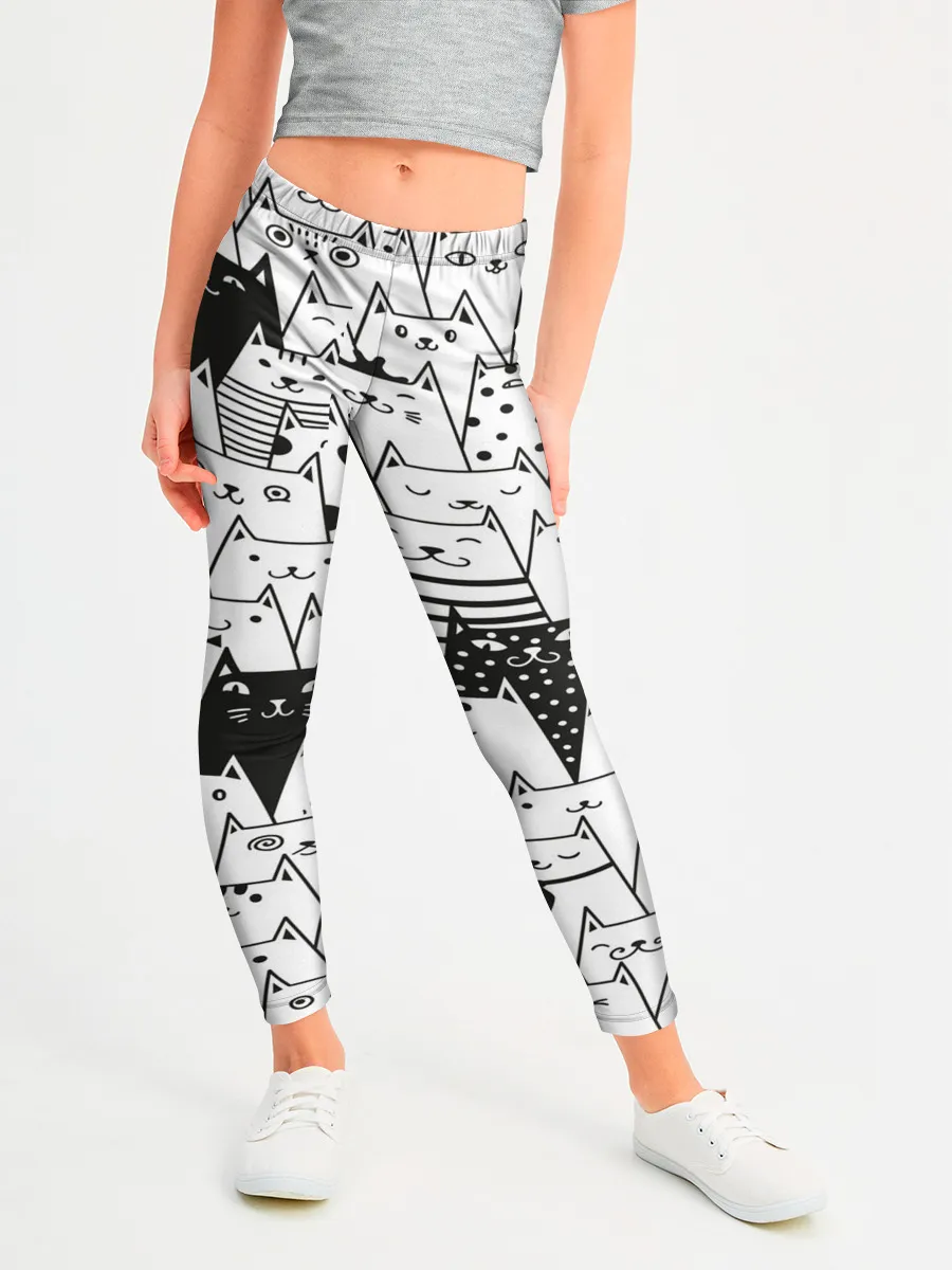 Леггинсы для девочки / КОТЫ BLACK