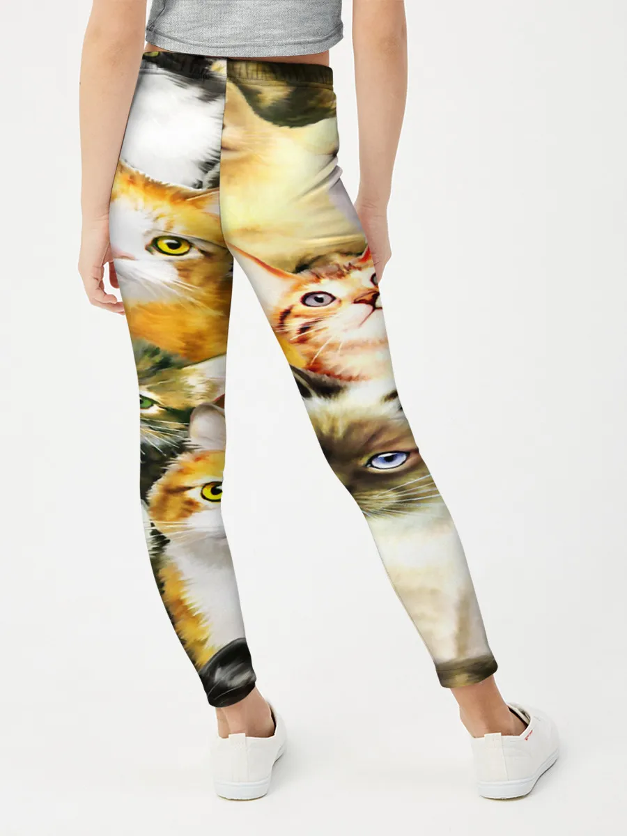 Леггинсы для девочки / КОТЫ