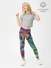 Леггинсы для девочки / Дудлы узор разноцветный хиппи