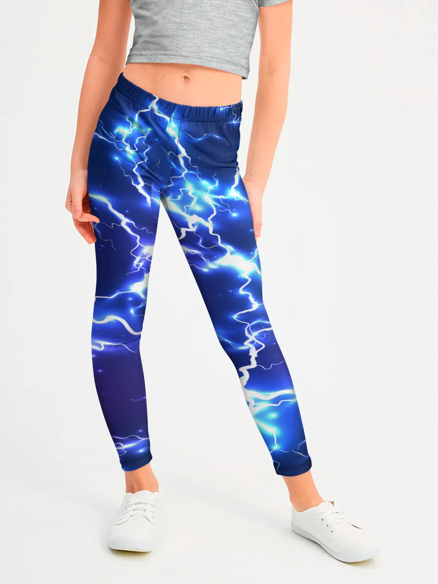 Леггинсы для девочки / СВЕТЯЩИЕСЯ МОЛНИИ | NEON FLASH