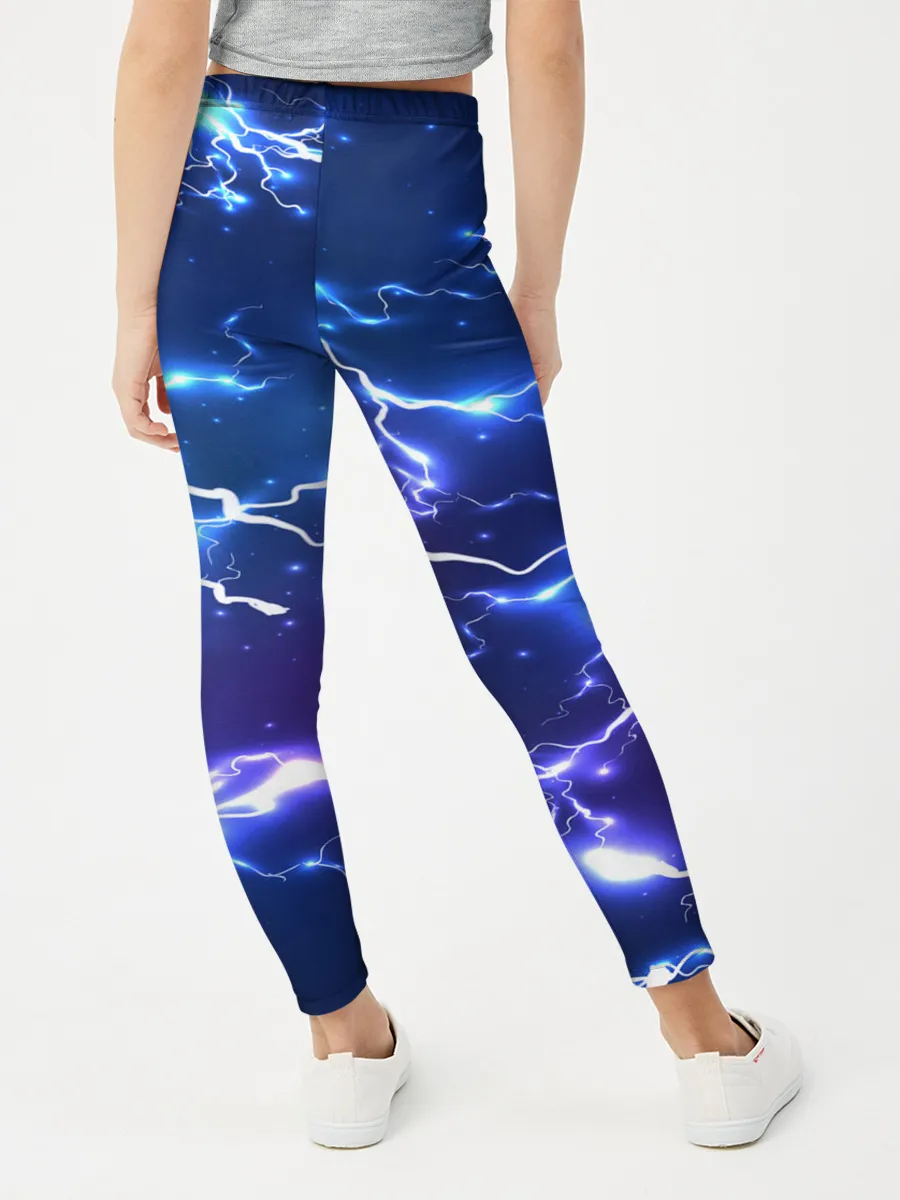 Леггинсы для девочки / СВЕТЯЩИЕСЯ МОЛНИИ | NEON FLASH