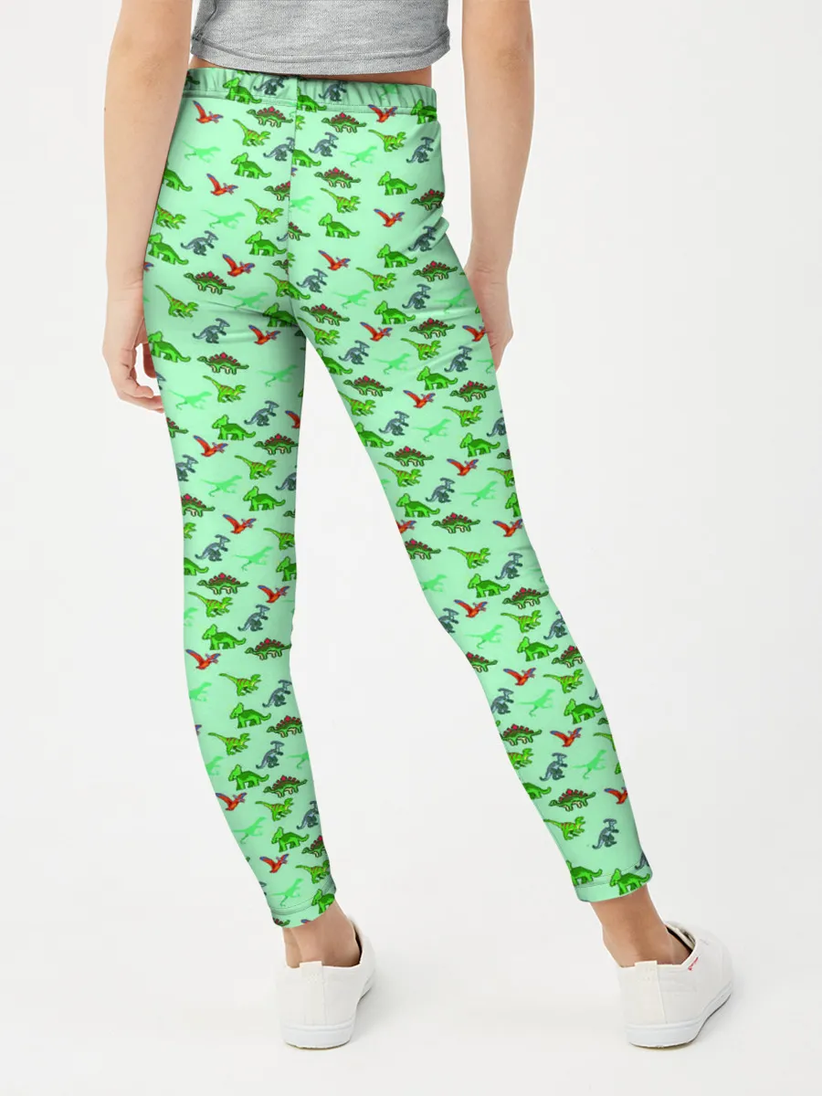 Леггинсы для девочки / dinosaurs green