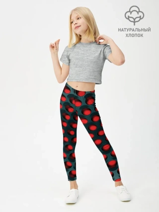 Леггинсы для девочки / Раскалённый красный 3Д