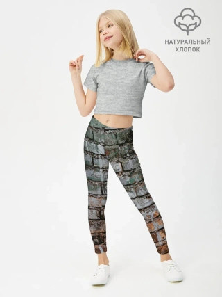 Леггинсы для девочки / кирпичная стена потеки краска