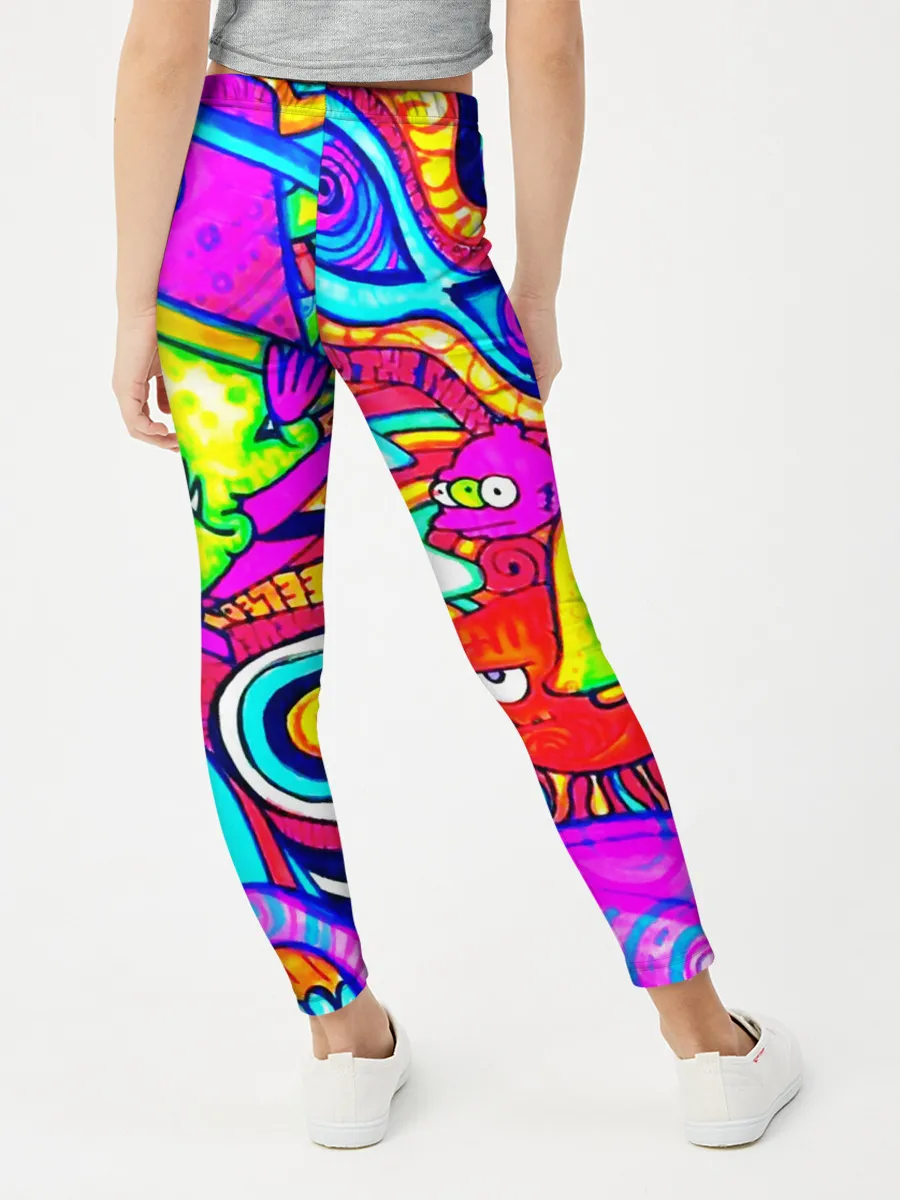 Леггинсы для девочки / КИСЛОТНЫЕ РИСУНОК