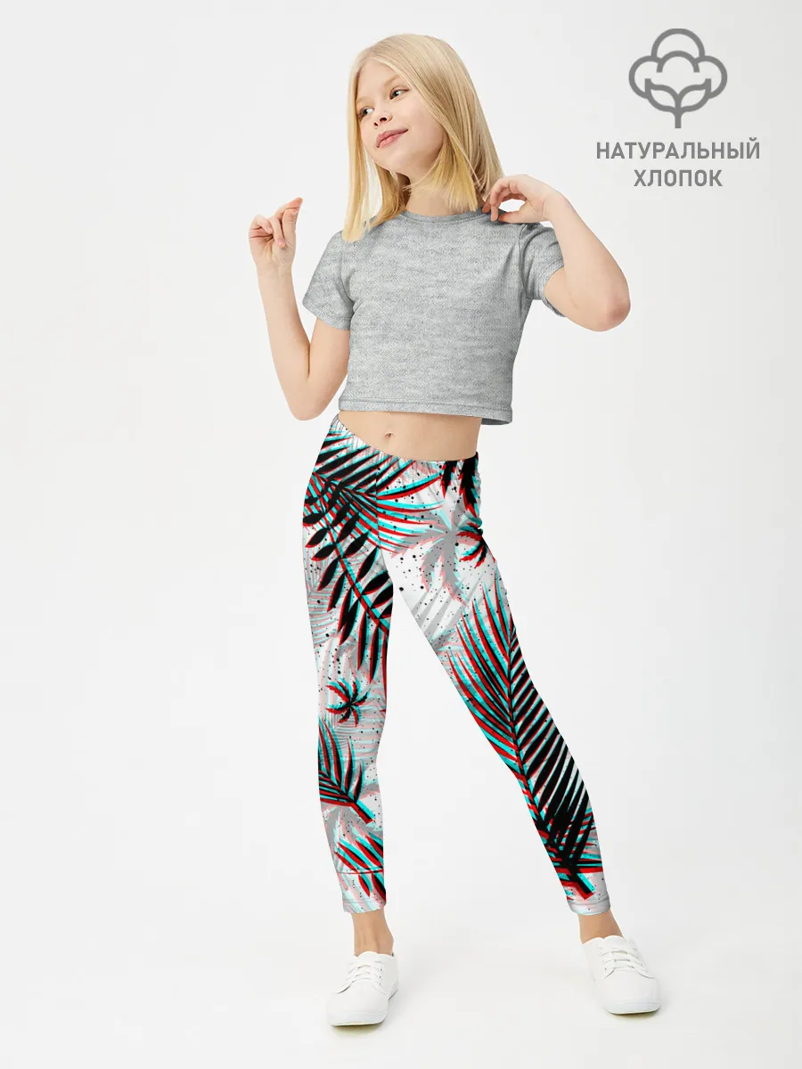 Леггинсы для девочки / ПАЛЬМЫ | TROPICAL GLITCH