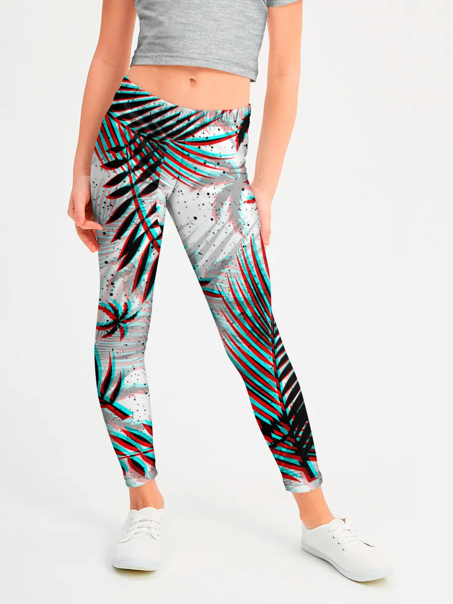 Леггинсы для девочки / ПАЛЬМЫ | TROPICAL GLITCH