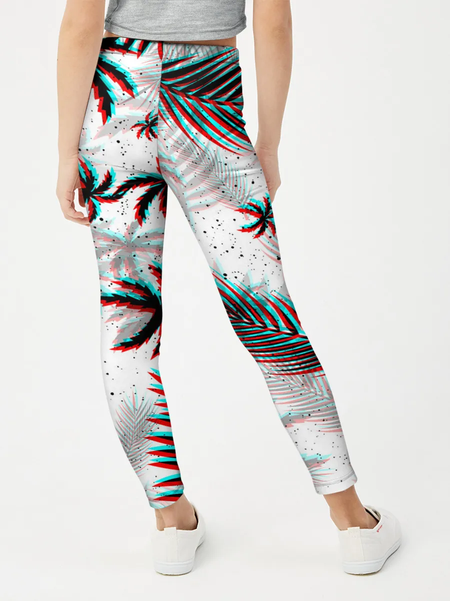 Леггинсы для девочки / ПАЛЬМЫ | TROPICAL GLITCH