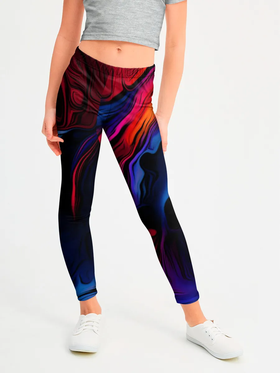 Леггинсы для девочки / Красочный абстракт