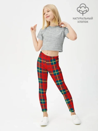 Леггинсы для девочки / Клетка красная