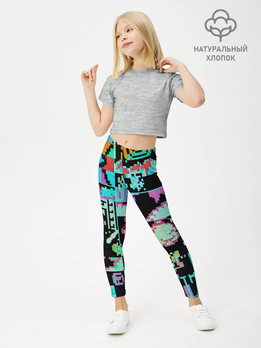 Леггинсы для девочки / ГЛИТЧ / GLITCH ЗАСТАВКА
