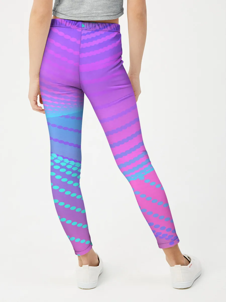 Леггинсы для девочки / Линии точки полосы неон яркий