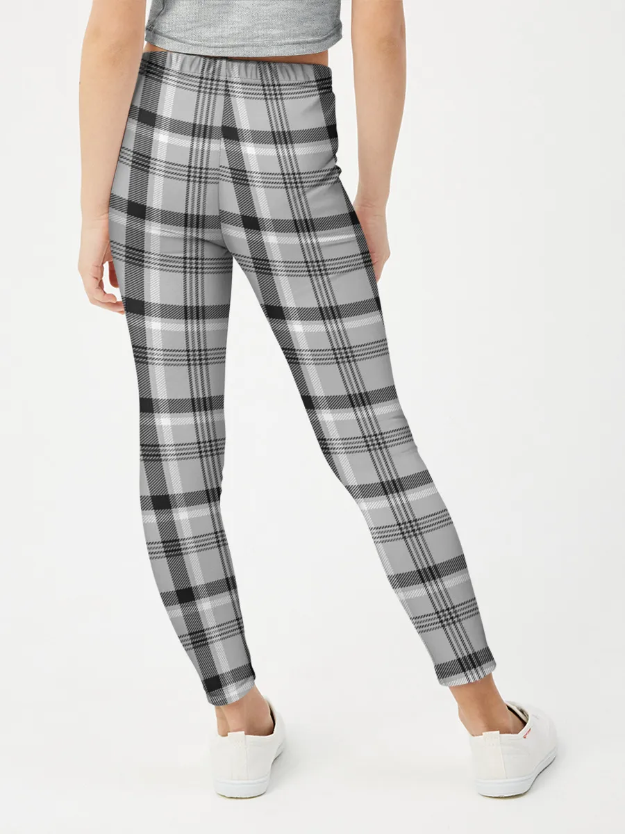 Леггинсы для девочки / Черная клеточка