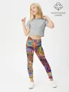 Леггинсы для девочки / НЕОНОВЫЕ ЛИНИИ / АБСТРАКЦИЯ