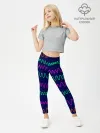 Леггинсы для девочки / Линии разными ручками на синем