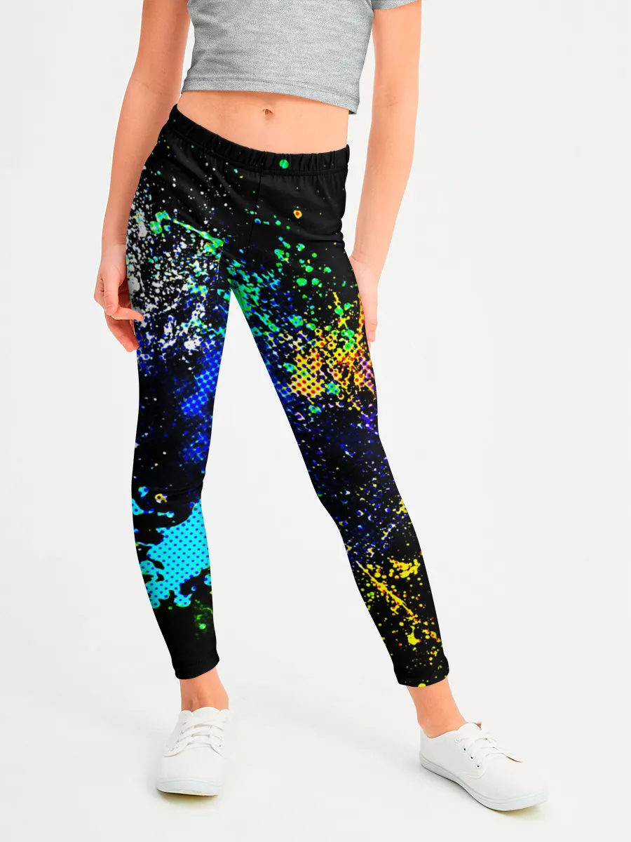 Леггинсы для девочки / БРЫЗКИ КРАСОК