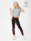 Леггинсы для девочки / Черепа и розы
