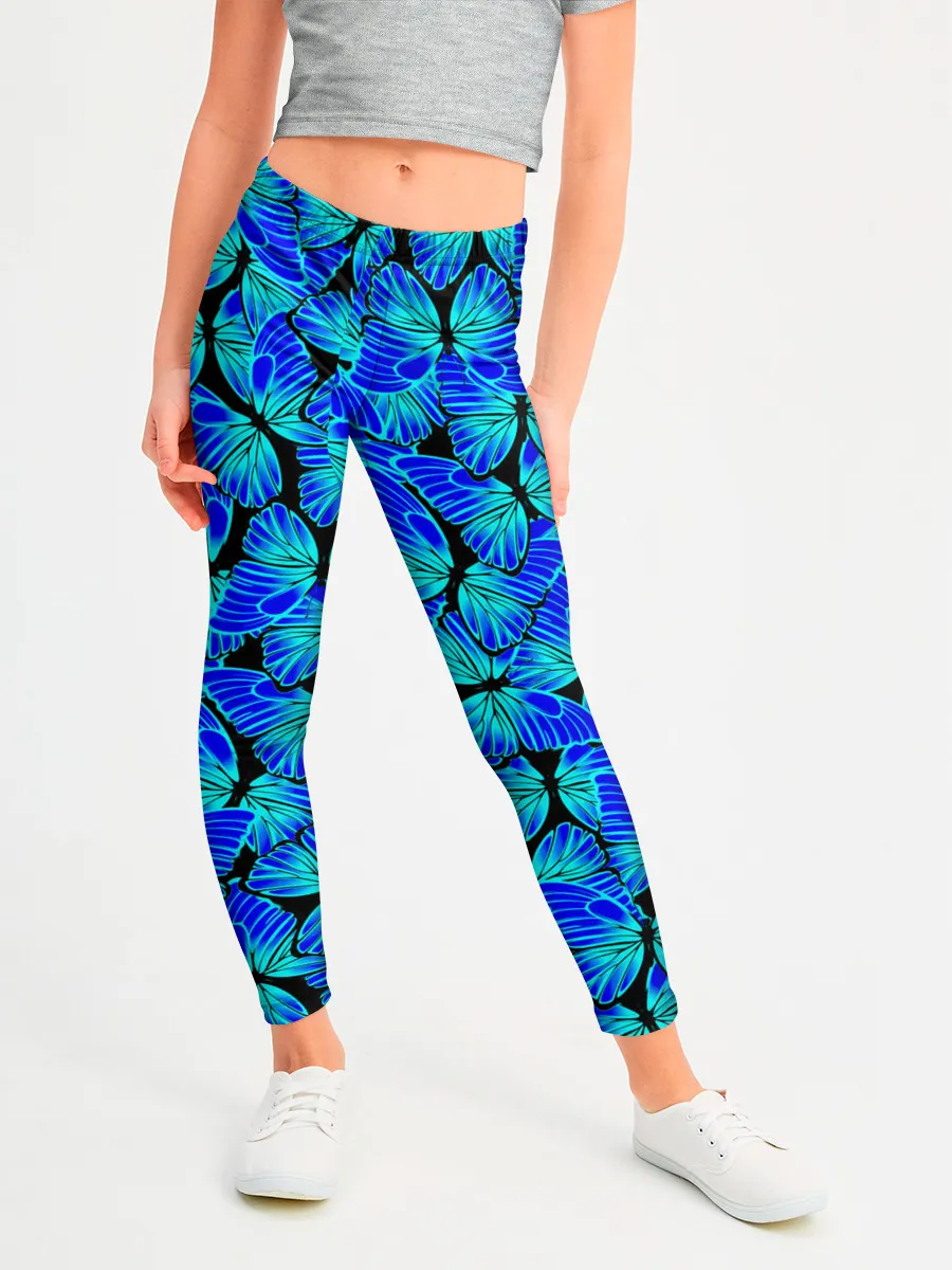 Леггинсы для девочки / Голубые бабочки