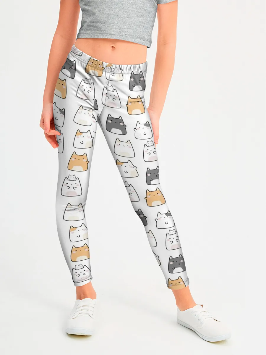 Леггинсы для девочки / Толстые котики