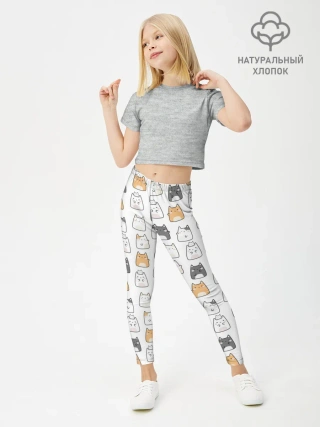 Леггинсы для девочки / Толстые котики