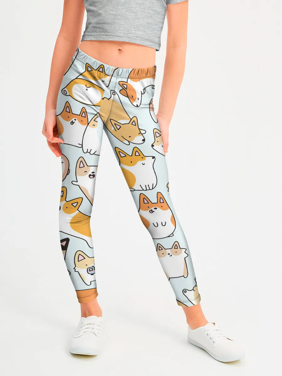 Леггинсы для девочки / Стая корги