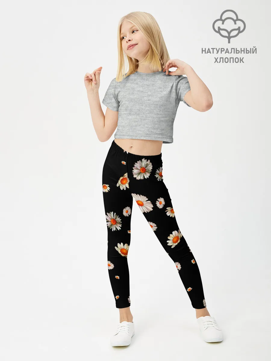 Леггинсы для девочки / Ромашки в ночи