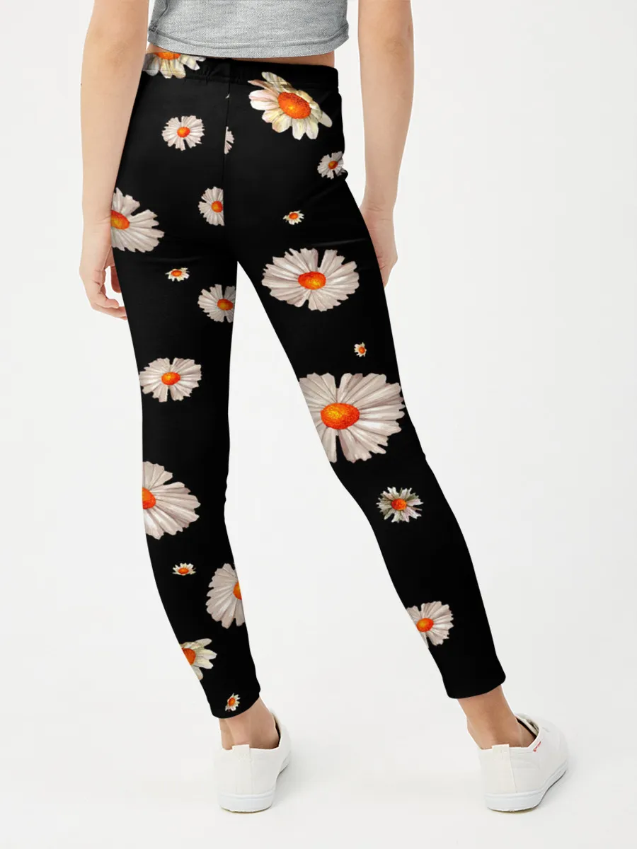 Леггинсы для девочки / Ромашки в ночи