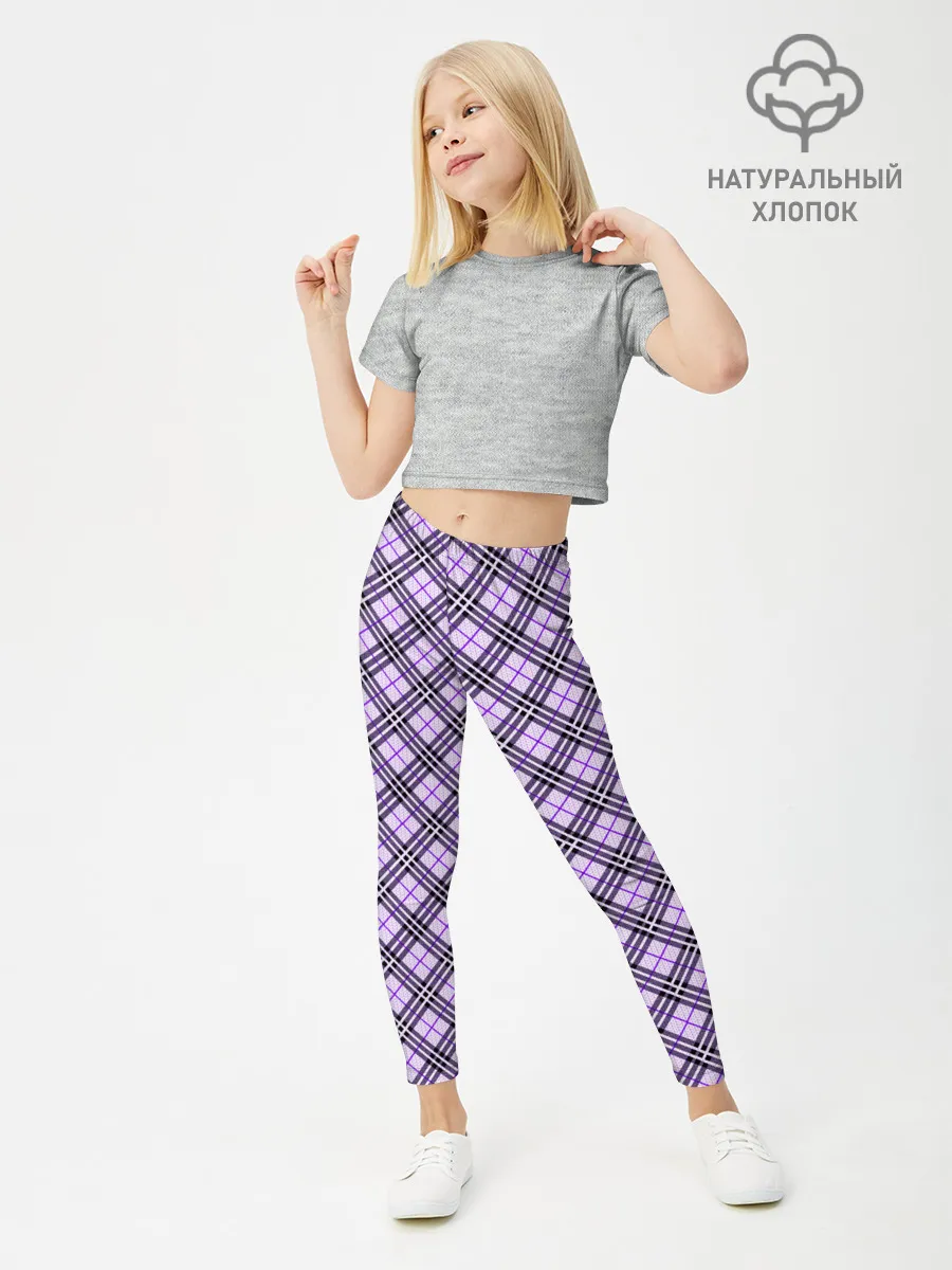 Леггинсы для девочки / Костюм в клетку