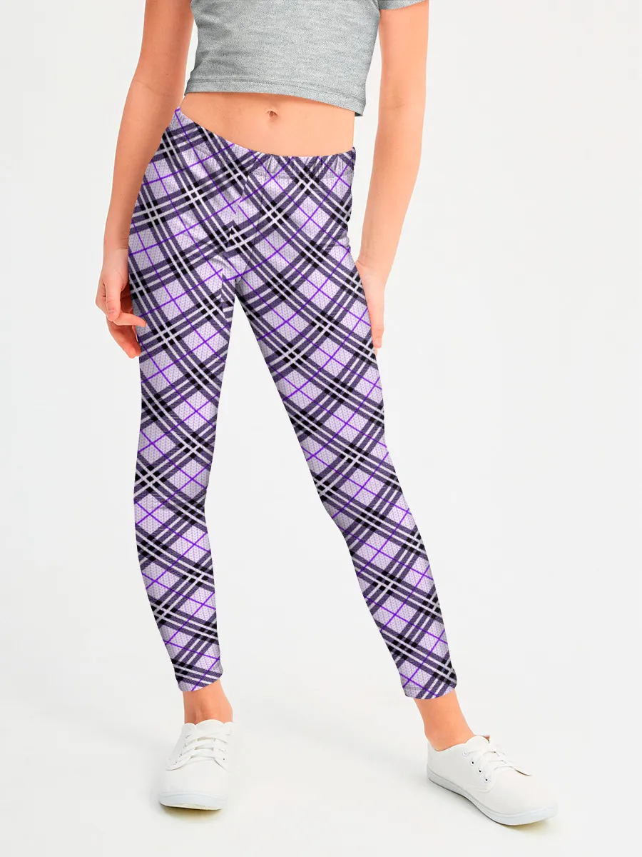 Леггинсы для девочки / Костюм в клетку