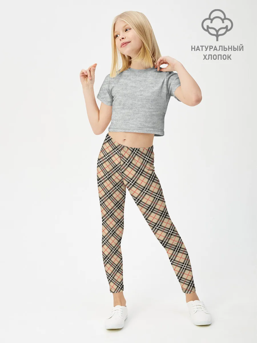 Леггинсы для девочки / Костюм в клетку