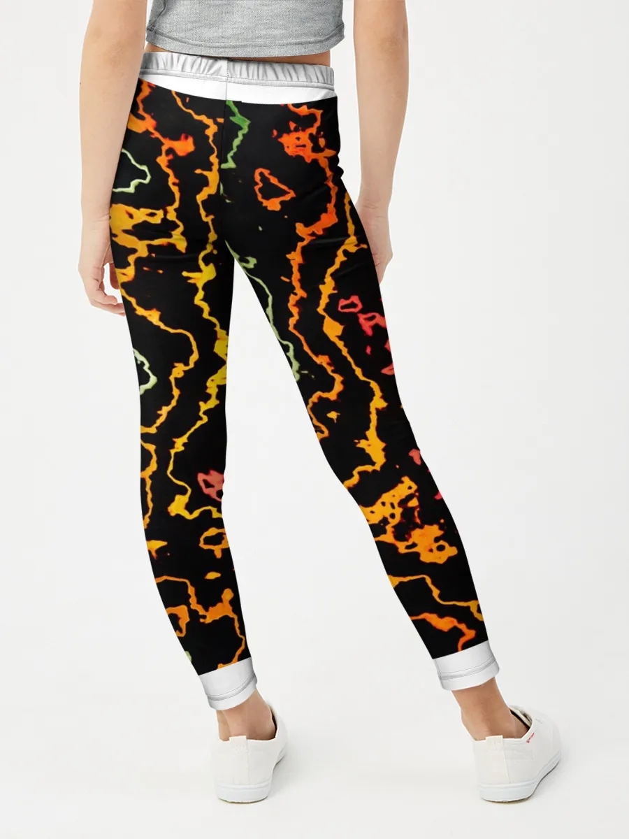 Леггинсы для девочки / линий,цветной,черный