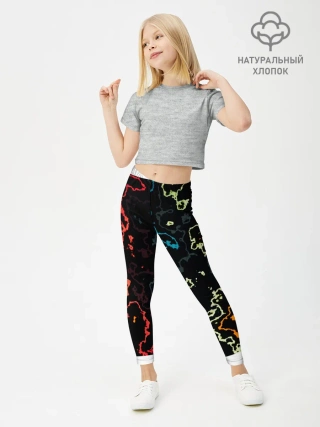 Леггинсы для девочки / линий,цветной,черный