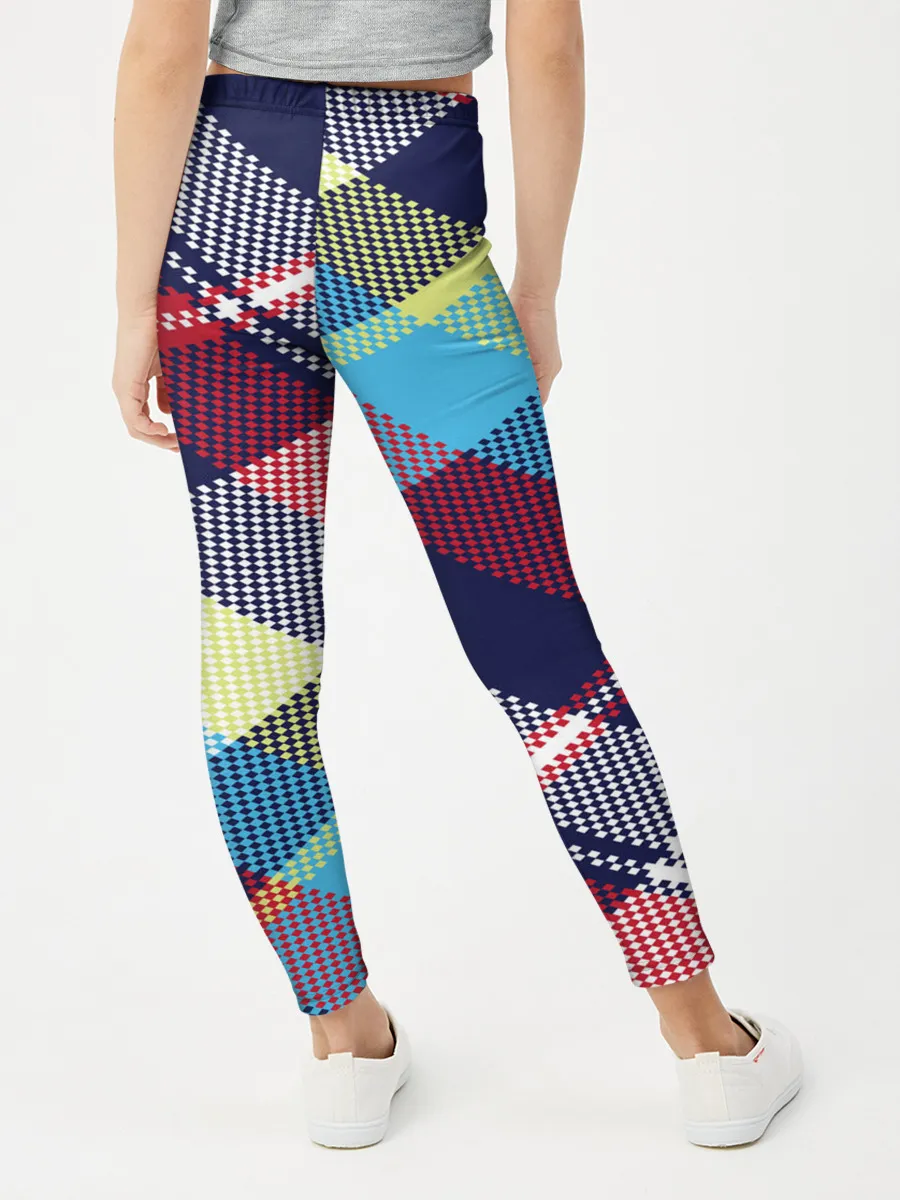 Леггинсы для девочки / Клетка / Текстура в клетку #2