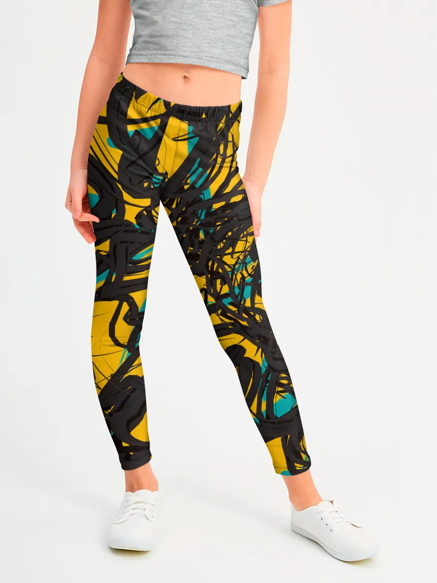 Леггинсы для девочки / Черные линии