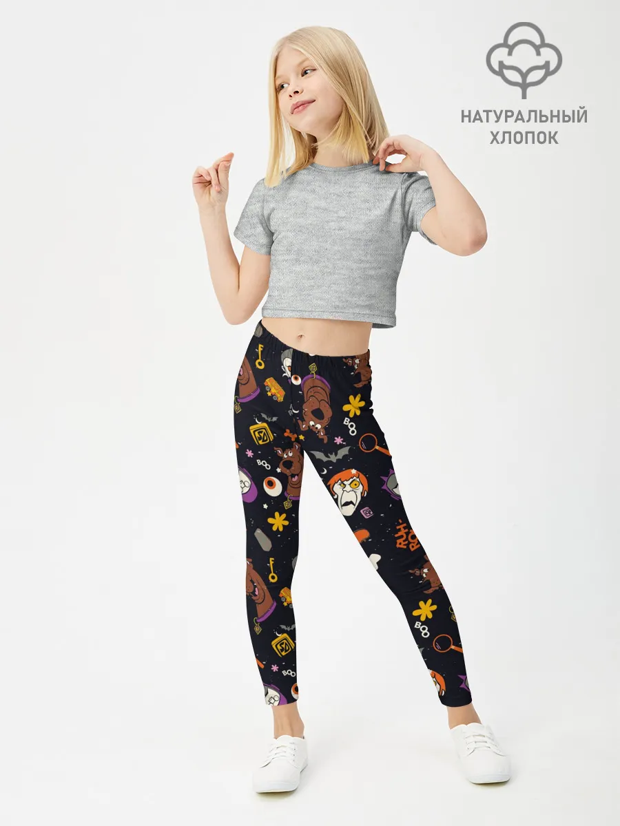 Леггинсы для девочки / Скуби-Ду Хэллоуин паттерн