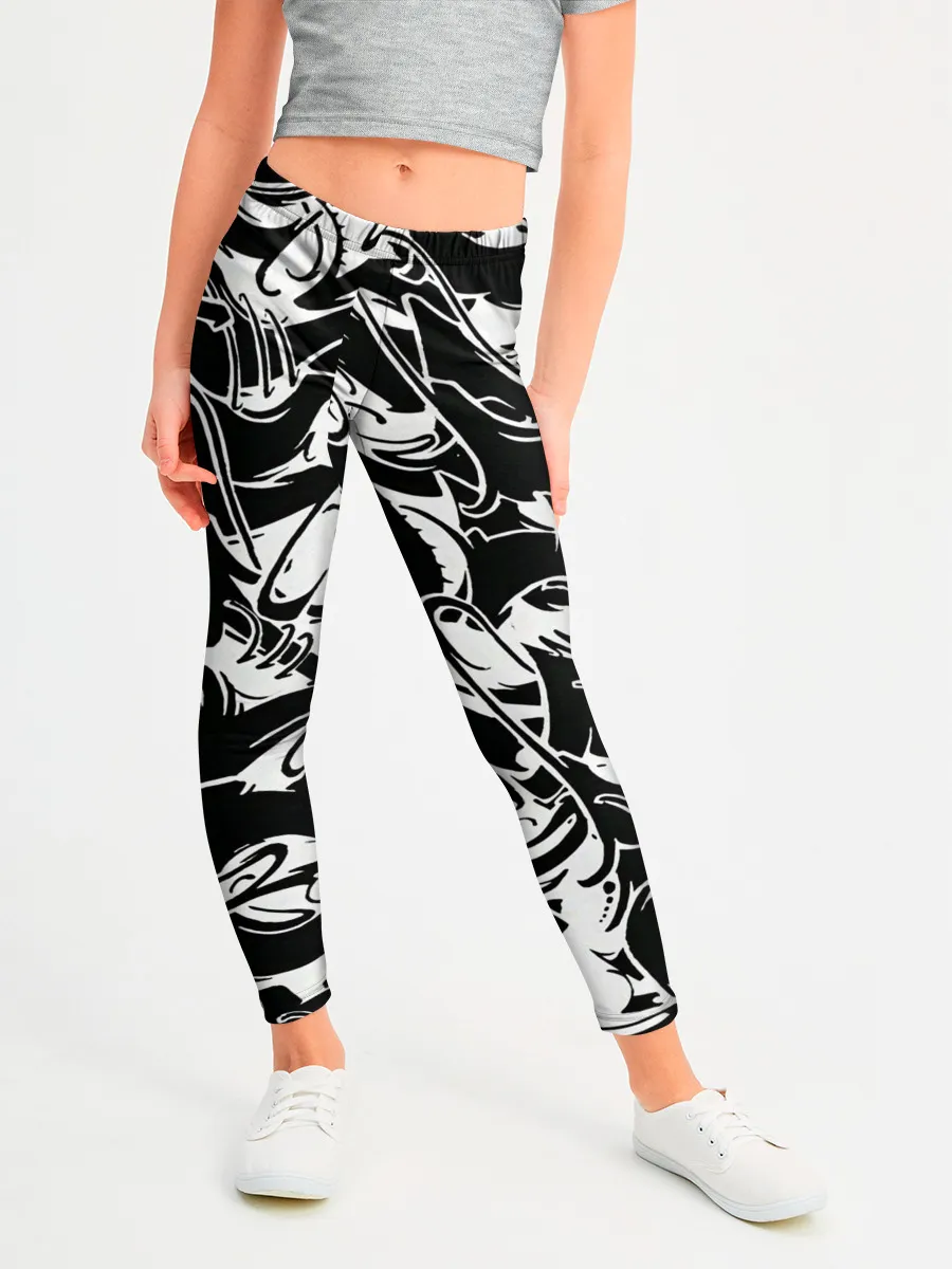 Леггинсы для девочки / Tattoo | BlackWhite