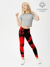 Леггинсы для девочки / Красный на черном
